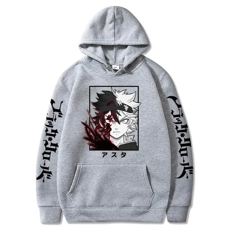 Black Clover Anime Men's Clothes Hoodie Sweatshirts Harajuku Manga Asta Oversized Winter Long Sleeve Streetwear Hoodies — image 3