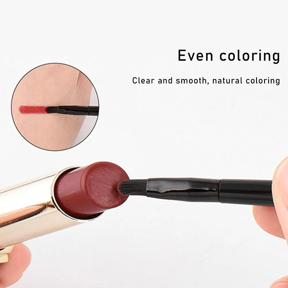 1/3pcs Retractable Lipstick Brushes Double Headed Professional Lip Gloss Brush Applicator with Protect Cap Women Girls Makeup — image 3