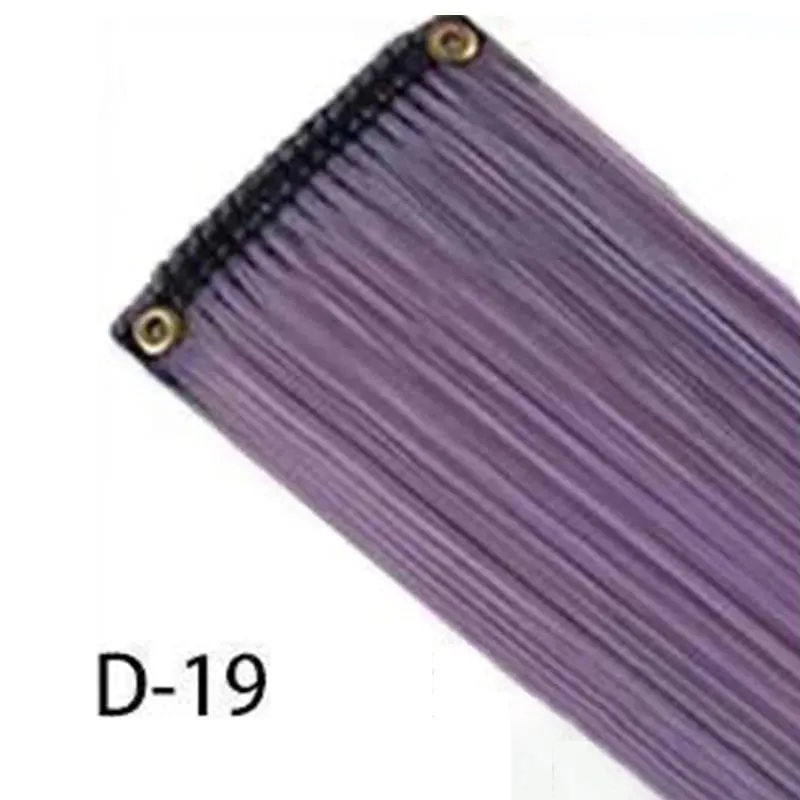 Synthetic 10Pcs colorful Hair Extensions Clip in Colored Party Highlights Extension for Kids Girls Long Straight Hairpiece