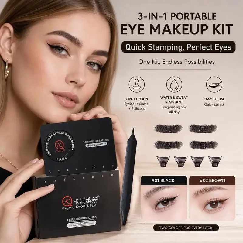 3 in1 Portable Eye Makeup Seal Case Lower Eyelash Seal Eyeliner Seal Spot Mole Makeup Product Durable Non fading Waterproof