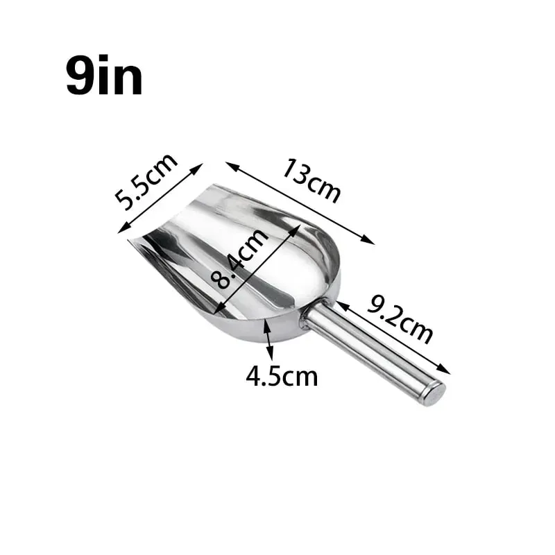 Stainless-Steel Ice Cube Scoop Bar Buffet Party Kitchen Spice Candy Flour Nut Scoop Spoon Dry Goods Shovel Kitchen Accessories
