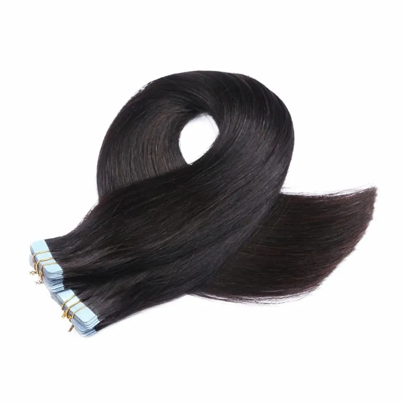 Tape In Human Hair Extensions Remy Virgin Hair Adhesive PU Straight Hai Extensions Skin Weft #60 Blonde 28 30INCH Hair For Women