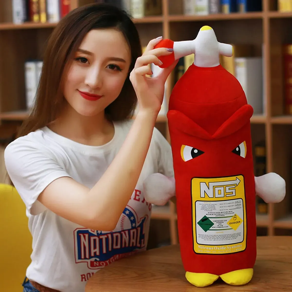 Simulation Fire Extinguisher Plush Toy Soft NOS Pillows Nitrous Oxide Bottle Pillow Cushion Headrest Backrest for Home Decor