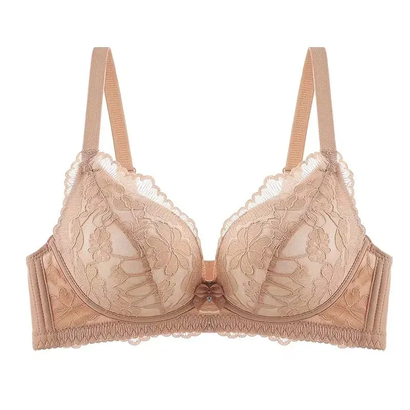Thickened 8cm Push-Up Adjustable Bra without Underwire for Small Breasts Comfortable Gathered Auxiliary Lingerie for Women