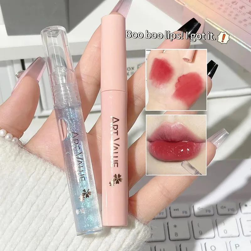 ART VALUE Lips Makeup Sets Include 5 Matte Liquid Lipstick And 1 Lip Balm Oil Nourishing Glitter Lipgloss With Necklace Gift