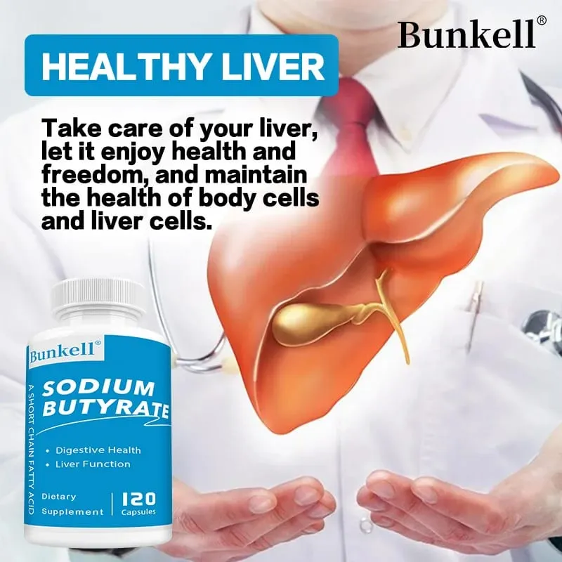 Sodium Butyrate Supplement - Helps Gut Health Detox and Cleansing of The Liver Digestive Health Non-GMO