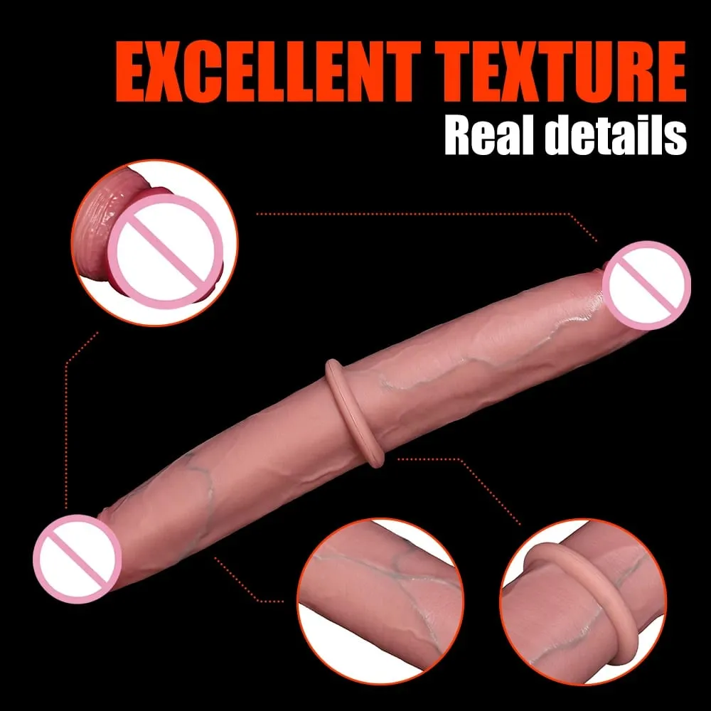 Double Ended Dildo Realistische Dubbelzijdig Grote Lange Dikke Dildo met Aderen Vaginale Anale Enorme Volwassen Penis Speeltjes voor lesbiennes