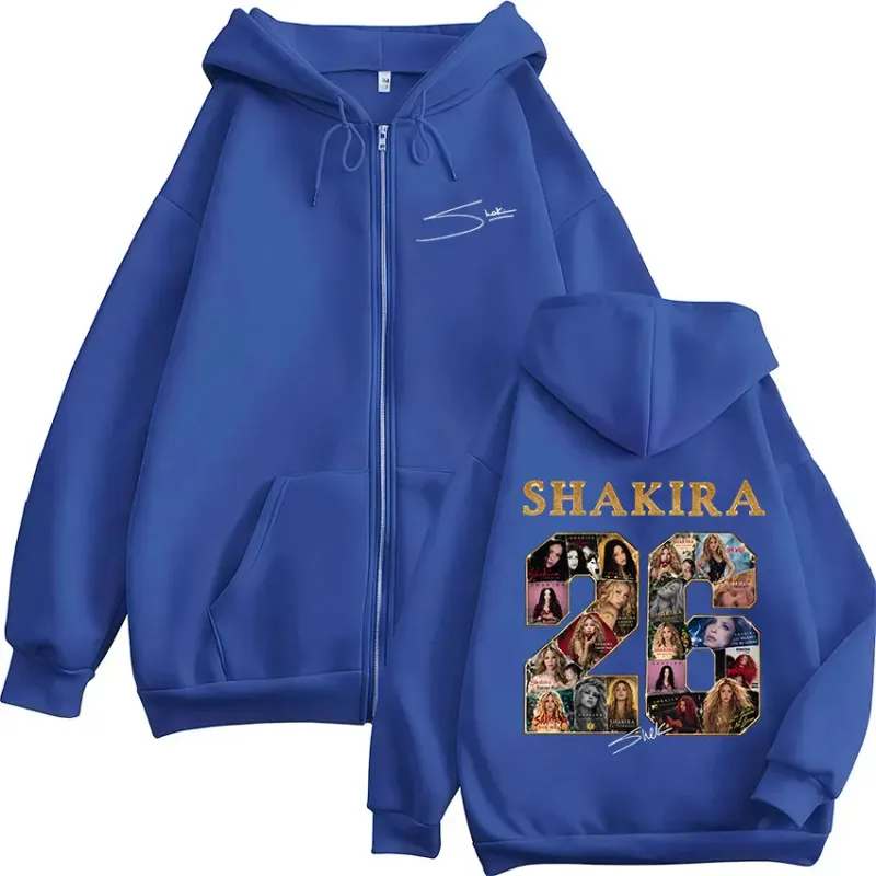 Shakira LMYNL 2026 World Tour Graphic Zipper Hoodies ผู้ชายเสื้อผ้าผู้หญิงแฟชั่นขนแกะแขนยาว Zip Up เสื้อแจ็คเก็ต