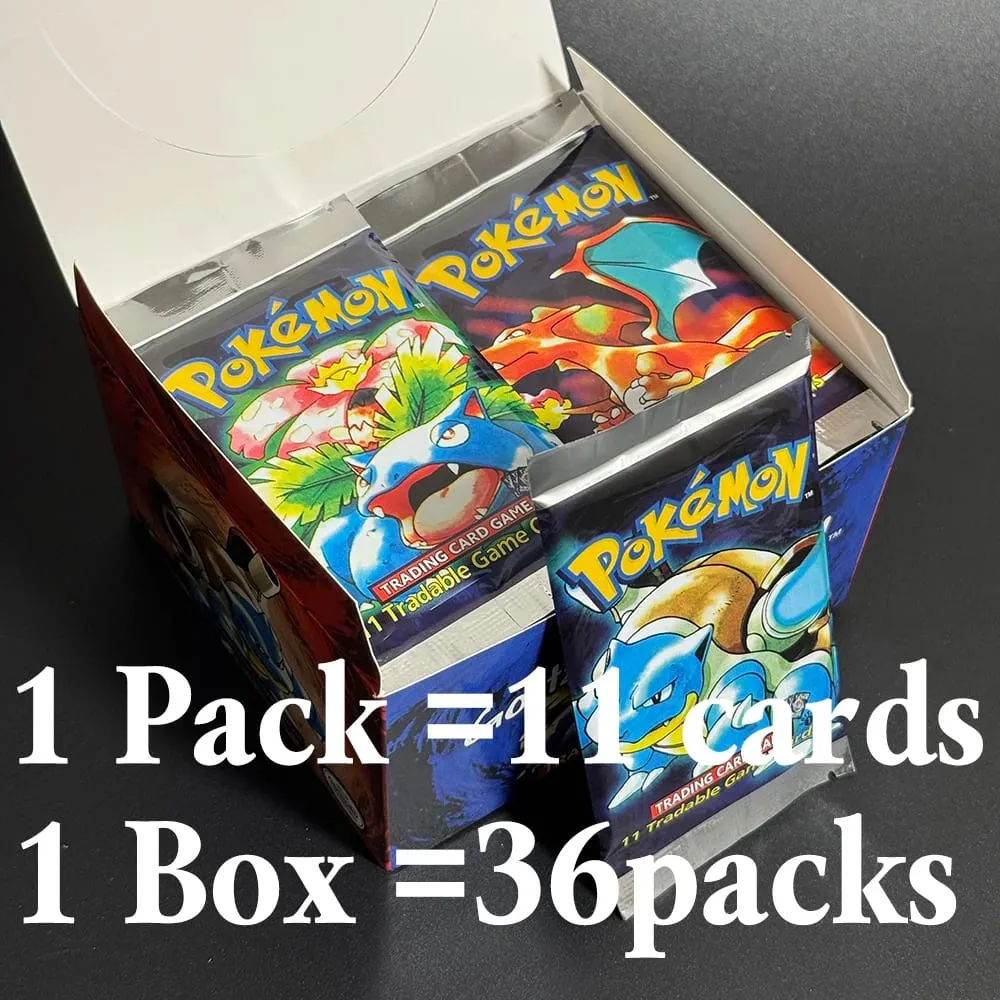 1ST Edition Basisset 1999 Booster Pack TCG Basisset Onbeperkt spelkaarten Pokemon Charizard Blastoise Venusaur PTCG Collectible