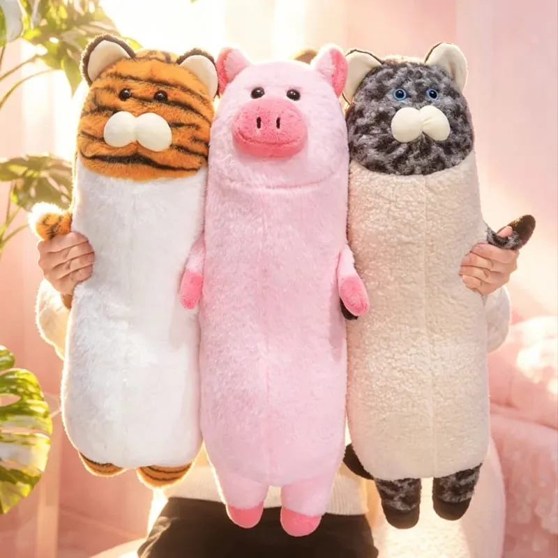 Série animal travesseiro de pelúcia leopardo elefante pinguim almofada de pelúcia kawaii acompanhar brinquedo de sono decoração para casa brinquedos presentes de aniversário