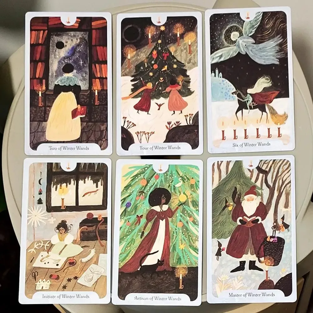 Seasons of The Witch: Winter Tarot Deck 12*7cm A Journey Through Yule and Imbolc 78 Cards Printed on Double-embossed Cardstock