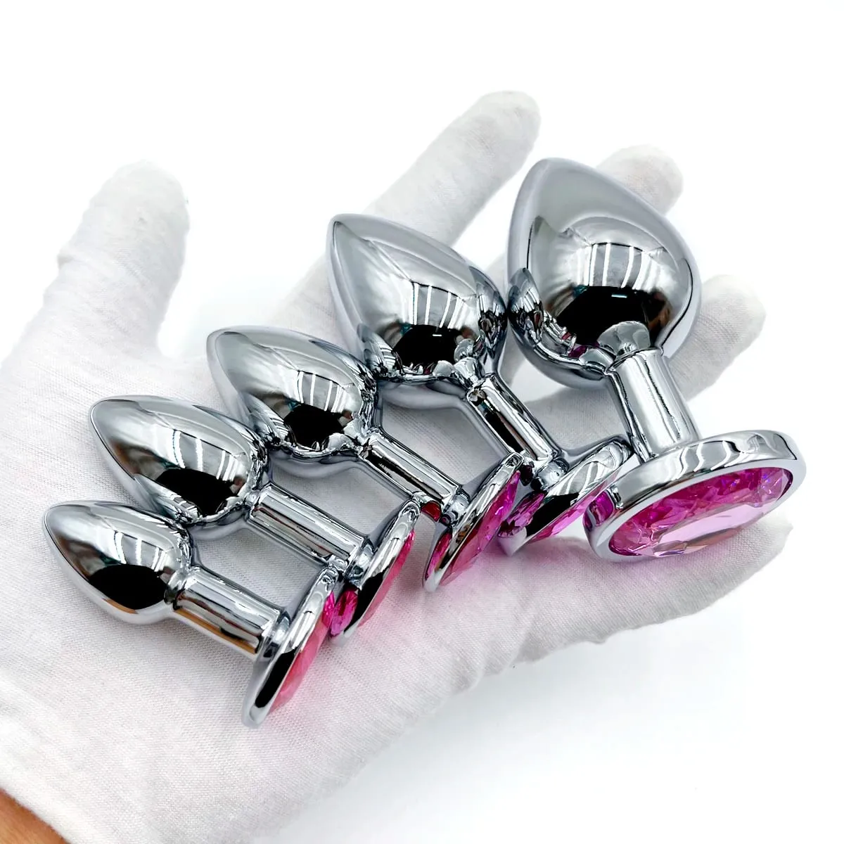 Metal Anal Plug With Gem Base Beginner To Expert 5 Size Butt Plug G-Point Massage Dildos Female/Male Couples Adult Sex Toys