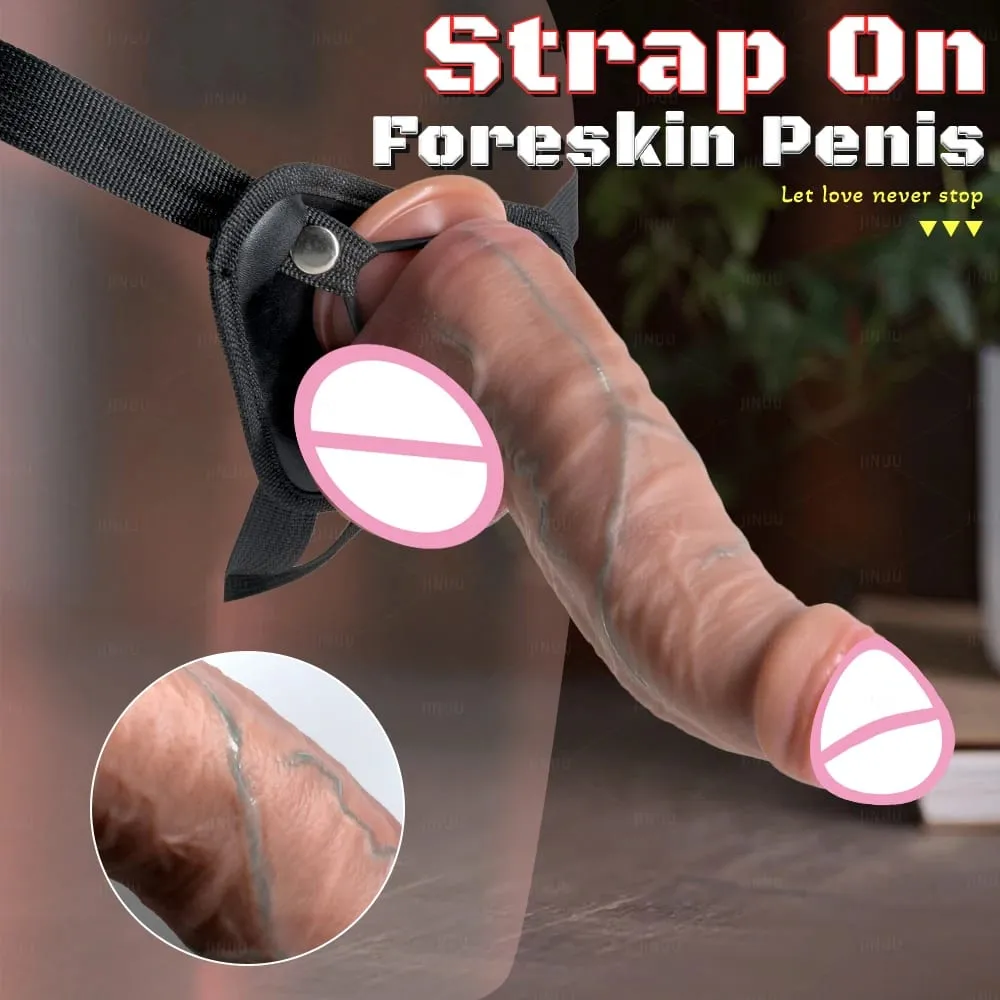 Realistisk 3 størrelser Phimosis Dildo Realistisk Penis Blød Silikone Mand Kønsorganer Vaginal Onani Sugekop Pik Kvinde Analsex