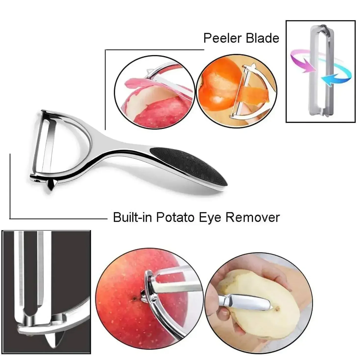 Y Shaped Vegetable Peeler Potato Peeler Rotatable Kitchen Tool for Apple Carrot Cucumber Potato Fruit Vegetable Food Preparation