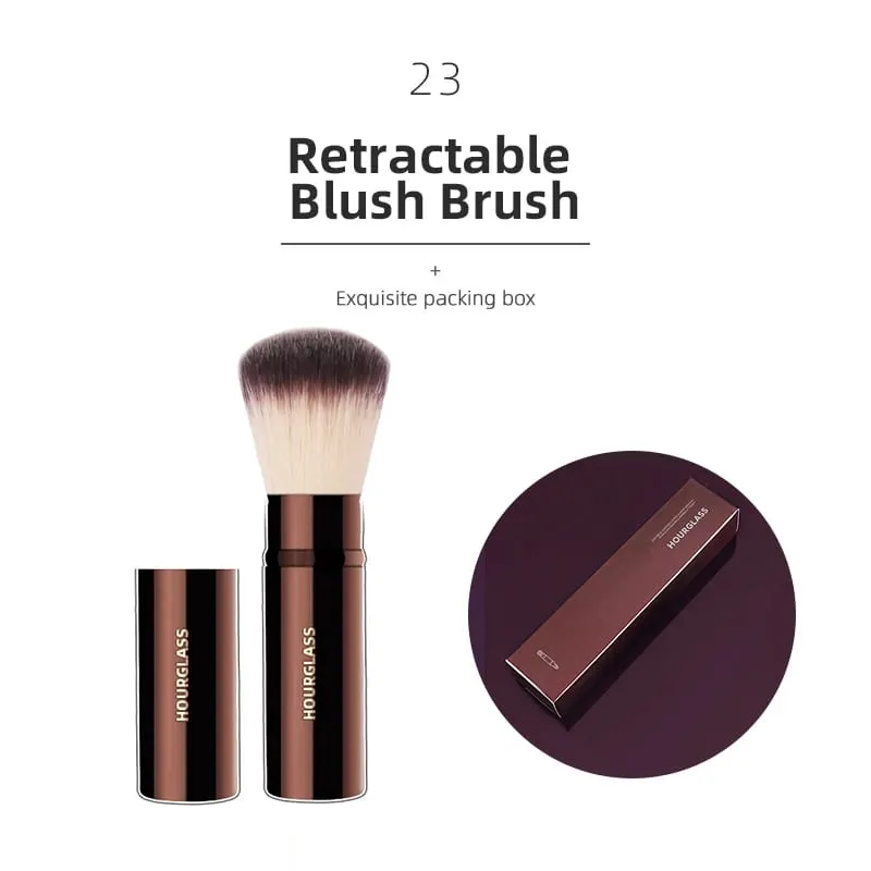 Hourglass Makeup Brush All Kinds Eyeshadow Foundation Concealer Powder Bronzer Blusher Eyeliner Retractable Professional Brushes