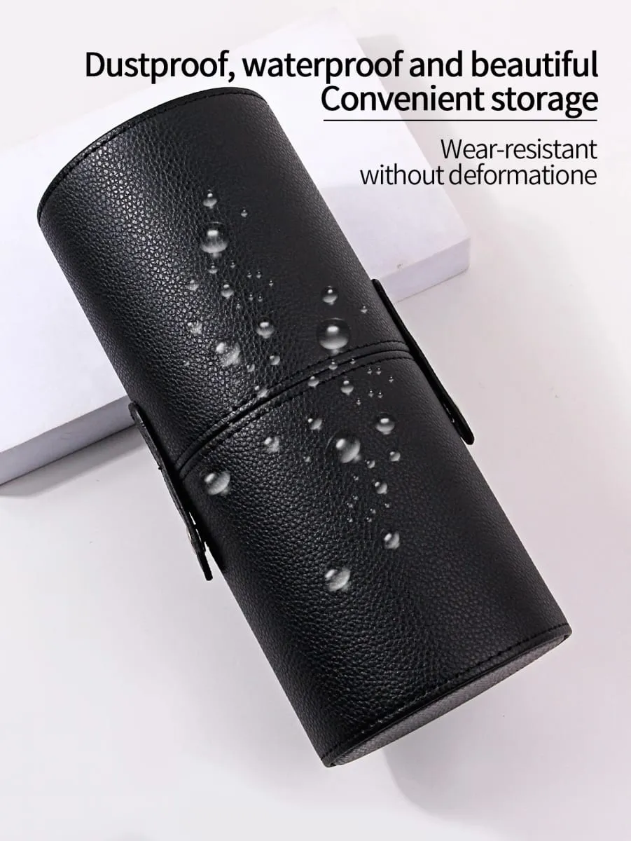 Makeup Brush Holder PU Leather Travel Empty Cosmetic Brushes Pen Bucket Makeup Artist Bag Brushes Organizer Make Up Tools — image 5