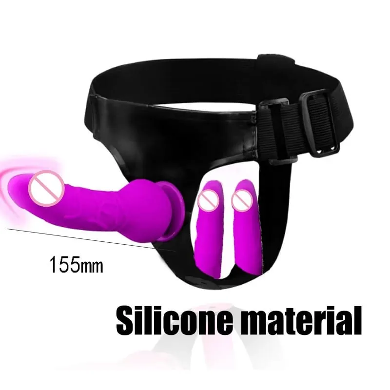 Adjustable Silicone Strap On Dildo Harness Long Slim Pegging Dildo Panties for Women Men Couples Soft Flexible Strap-on Sex To
