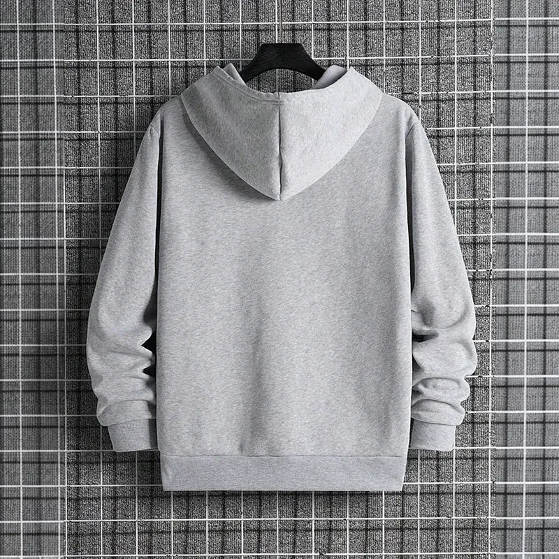 Mens Urban Hoodie 2025 High Quality Solid Color Long Sleeve Sweatshirt Casual Sporty Hooded Outerwear Jesus Cross Print Pullover