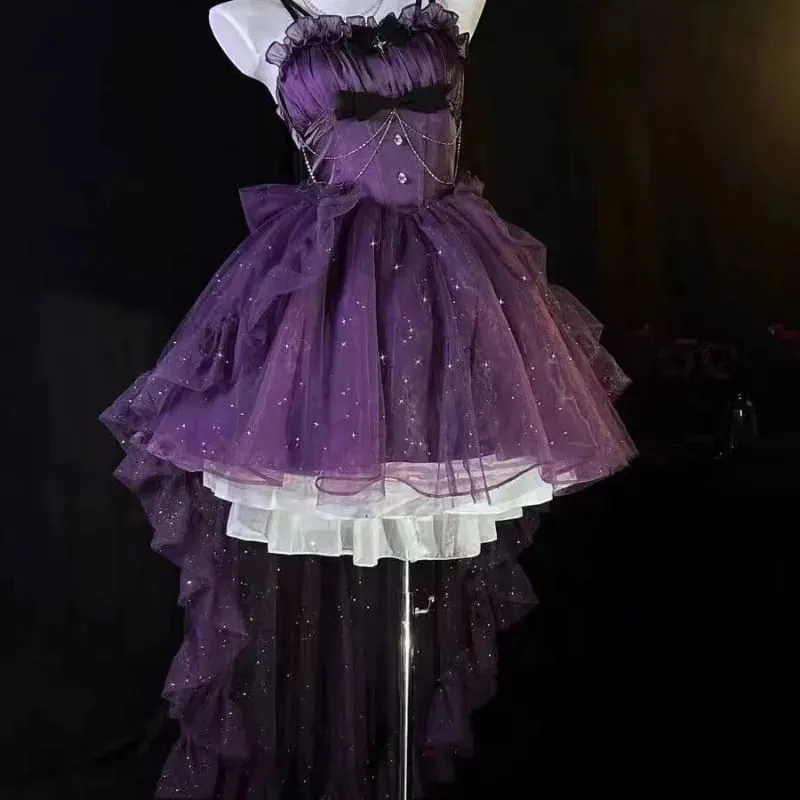 Robe Lolita noire douce d'été Y2k pour femmes, vêtements décontractés, robe japonaise Kawaii, vêtements de soirée, Vintage Chic, vêtements d'extérieur, nouveau