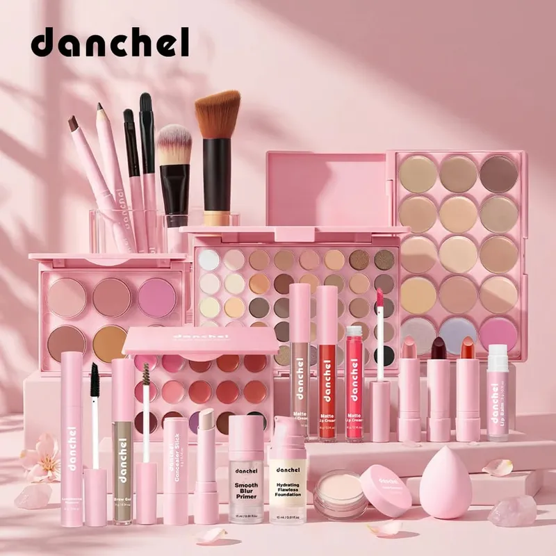 Christmas Gift All In One Full Face Makeup Kit With Concealer Contour Highlight Blush Eyeshadow Eyebrow Pencil Lip Makeup