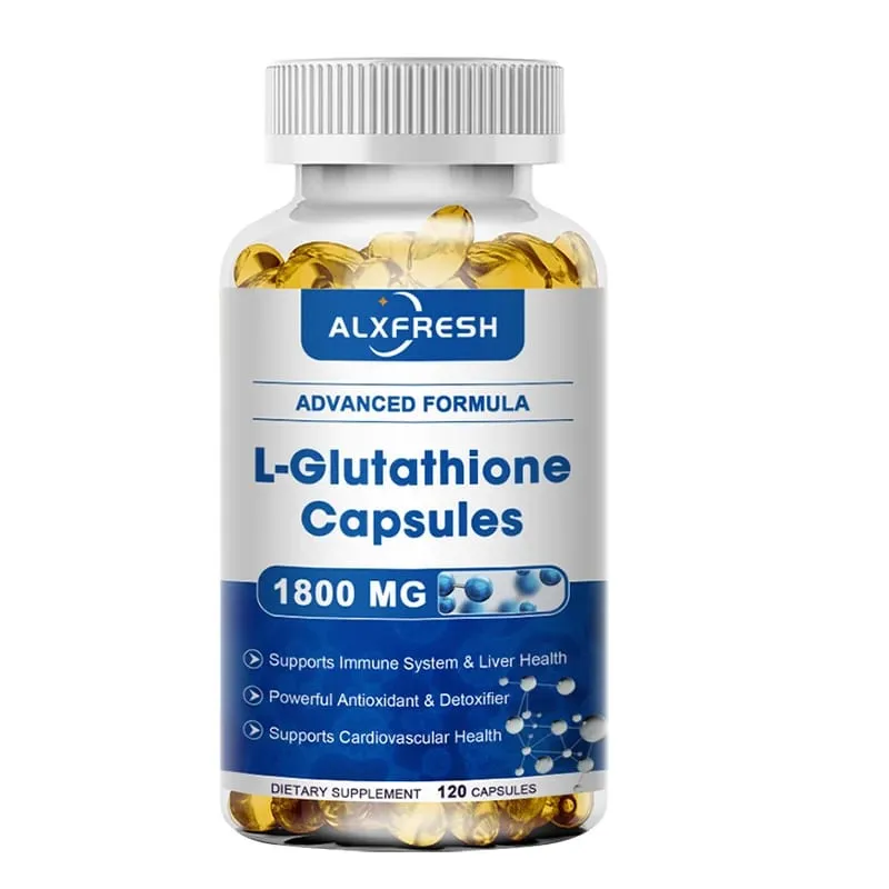 Glutathione Capsules 1800 mg - Potent Skin Antioxidant Detoxification Support Free Radical Neutralizer Vegan Non GMO