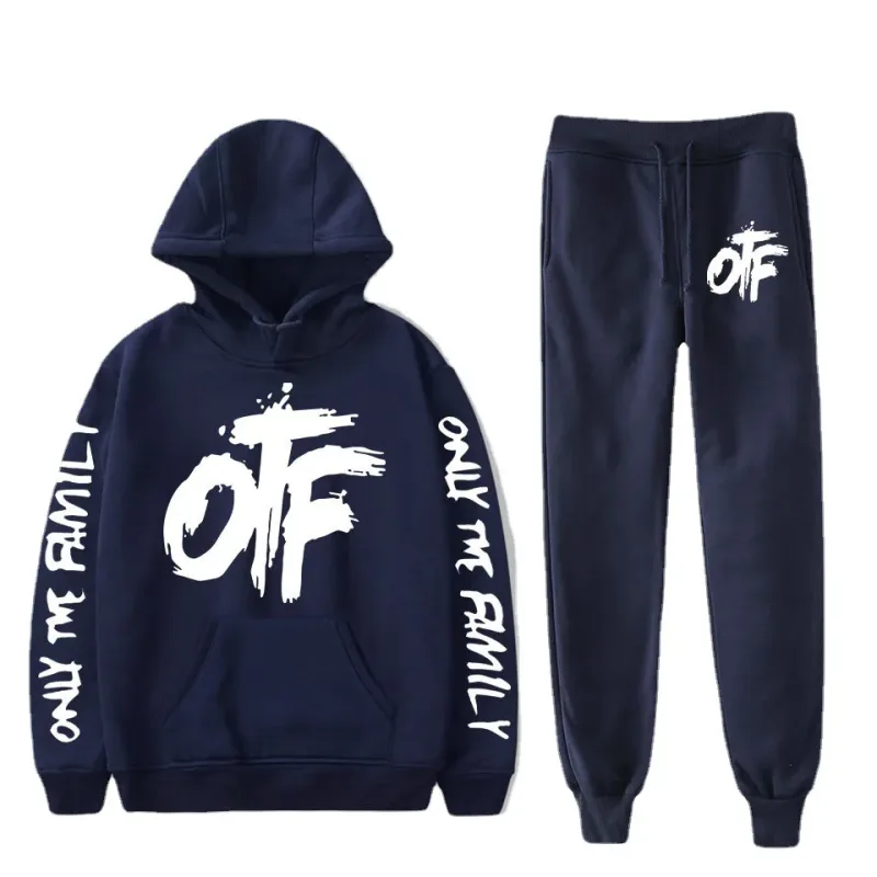Harajuku Comfortable Funny OTF Letter Print Sweatshirt Sweatpants Suit Men/Women Hoodies+ Trousers Suit Cute 2 Piece Set Clothes — image 5