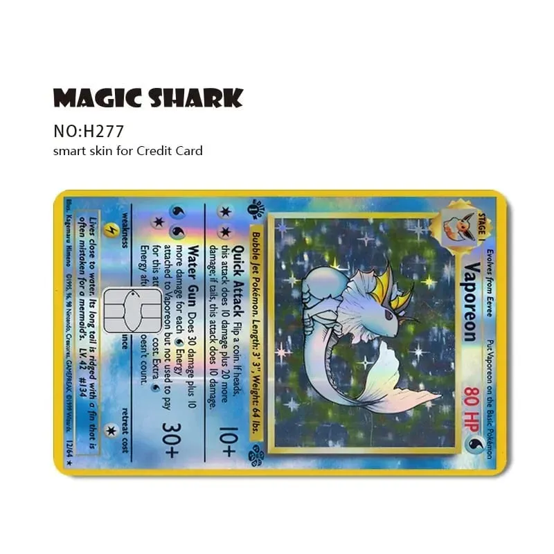 Charizard Gyarados Venusaur Blastoise Mewtwo Squirtle Snorlax Holographic Laser Credit Debit Card Film Skin Sticker