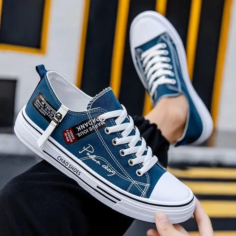 Men's Canvas Shoes Breathable Men Casual Shoes Outdoor Sneakers Comfortable Low-Top Men Tennis Shoes Zapatillas De Deporte — image 2
