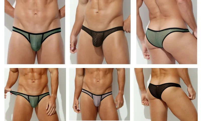 Men's Underwear Sexy Low Waisted Comfortable Triangle Pants Ice Silk Mesh Transparent Briefs — image 10