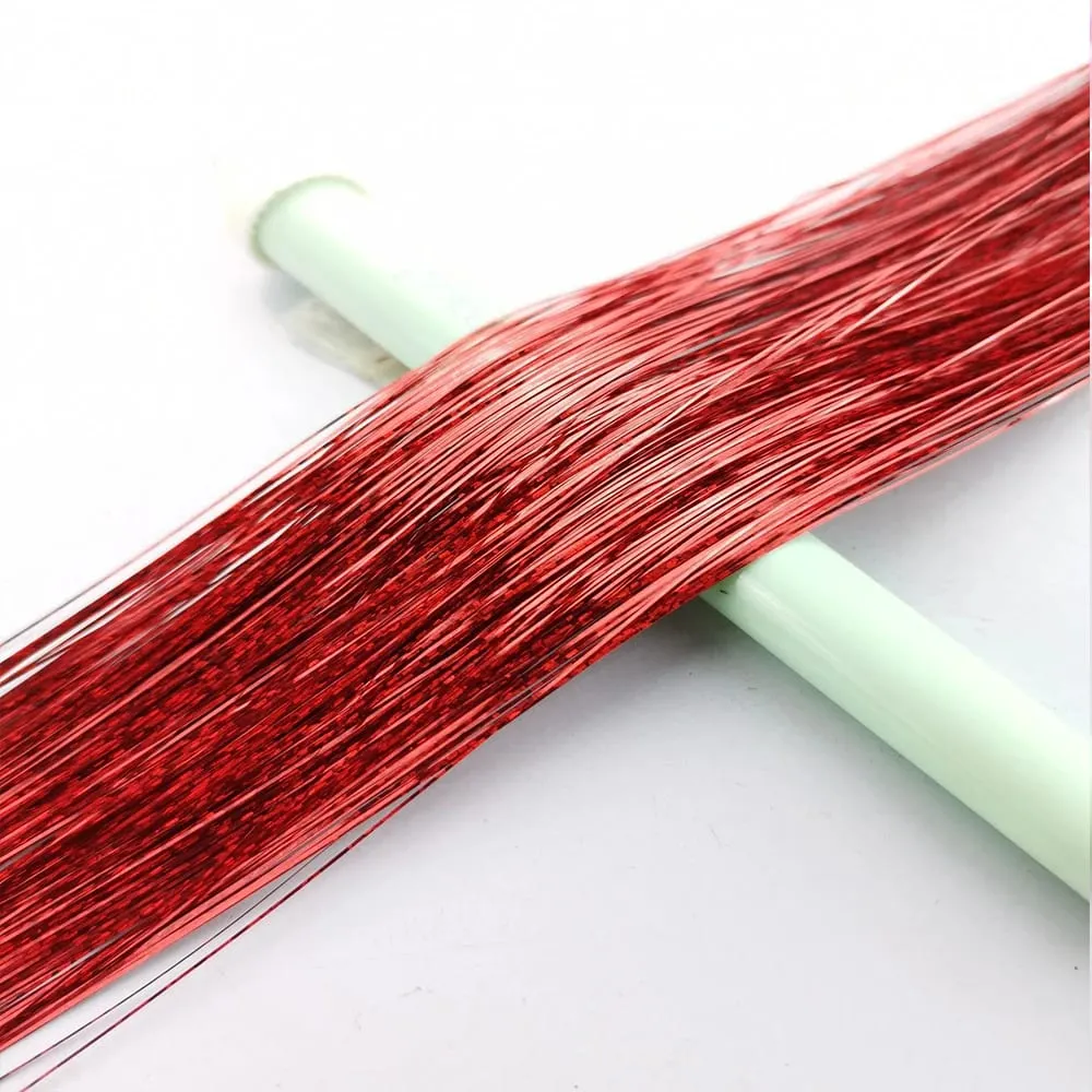 36/48Inch Sparkle Hair Tinsel Rainbow Colored Strands Girls Headwear Hairbinge Hair Laser False Hair Extensions Decor Glitter