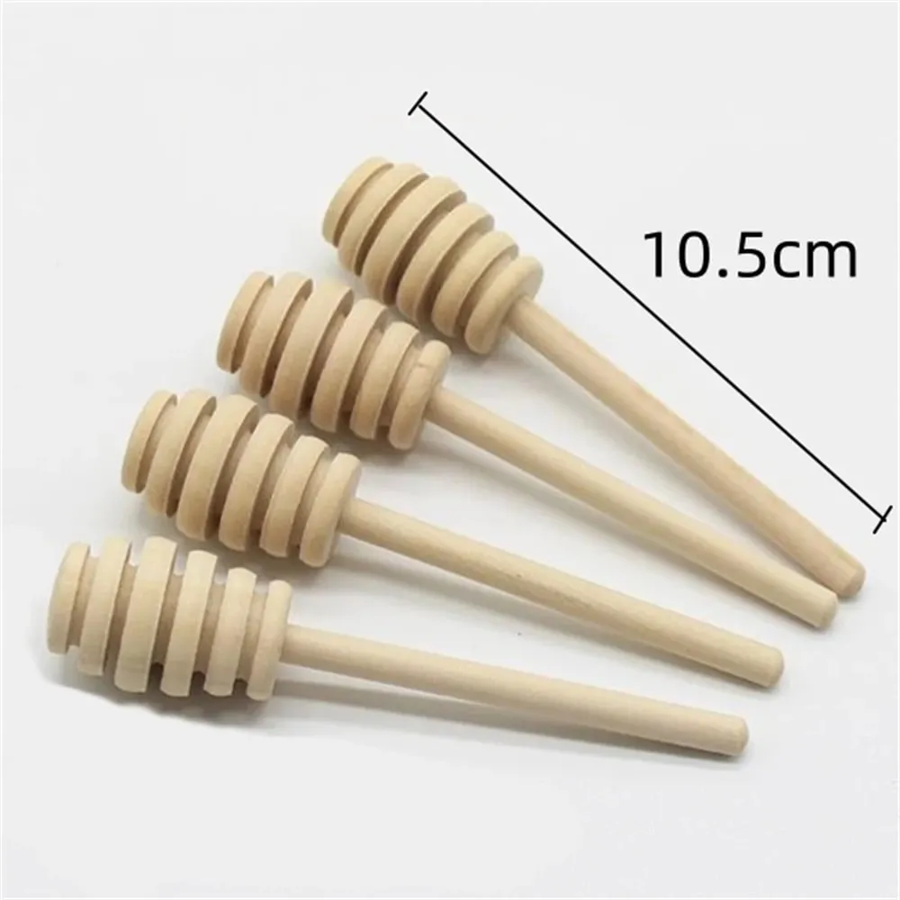 100pcs Wood Honey Dipper Stick Server for Honey Jar Dispense Drizzle Honey