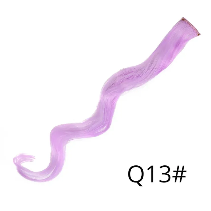 Synthetic Leeons Clip In one Pieces Hair Extensions Heat Resistant Hairpieces Rainbow Ombre Hair Extensions Fake Long Hair Women