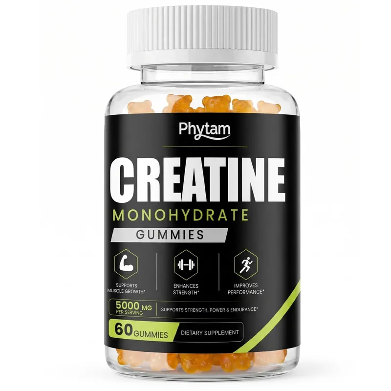 5000mg Creatine Monohydrate Bear Gummies 60 Count Chewable Daily Workout Nutrition Supplement Supports Athletic Performance & Muscle Maintenance