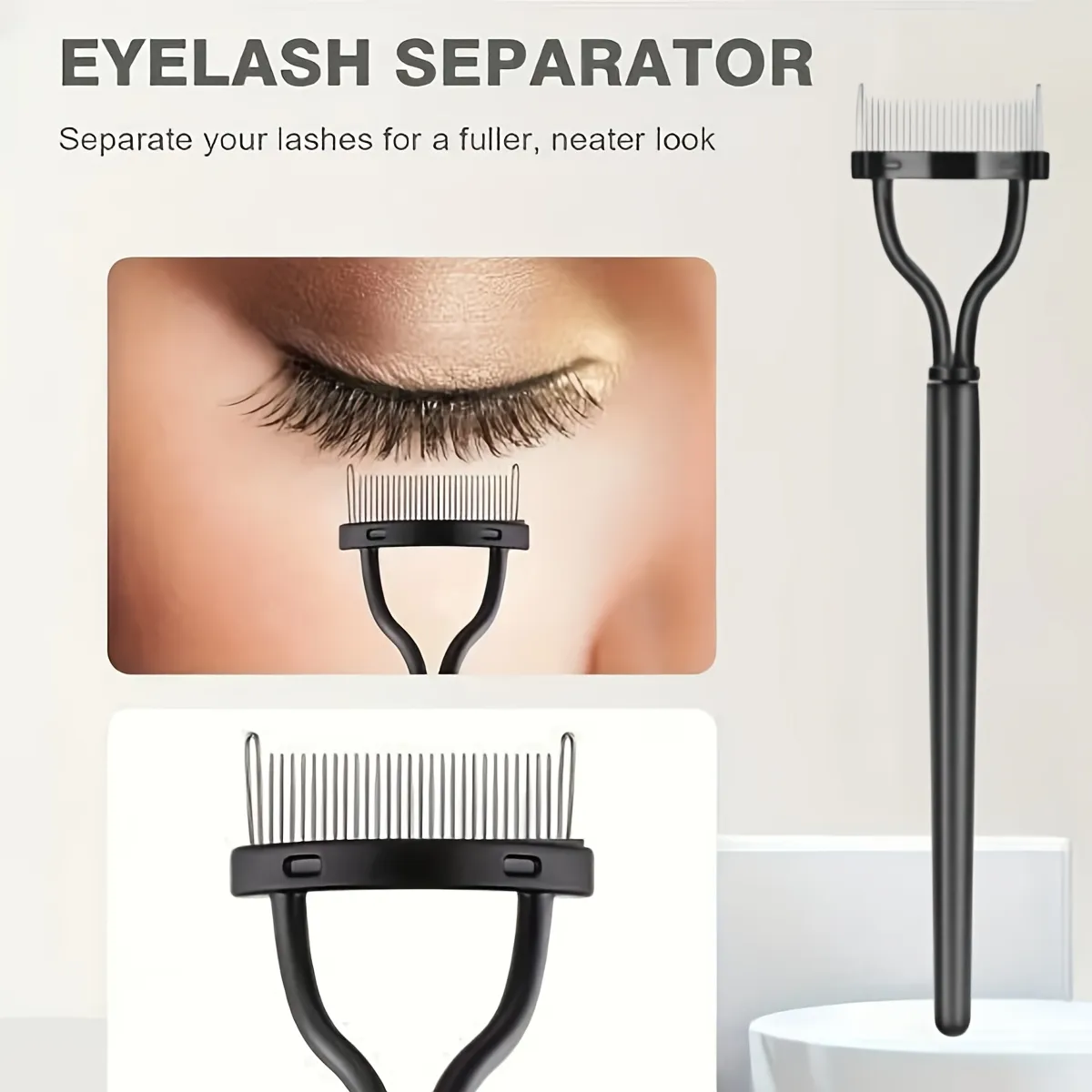 Portable 8-in-1 Eyelash Curler Set with Comb Separator Brushes & Pads. Professional Makeup Tools for Women & Men