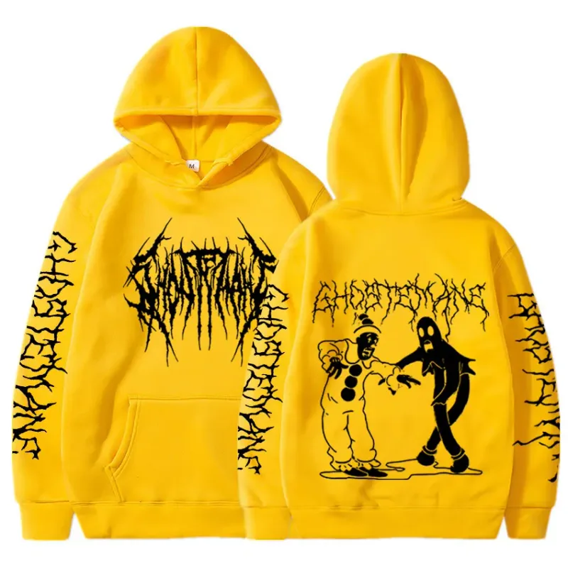 Ghostemane dubbelzijdig print hoodie herenmode hiphop metal rock hoodies gothic oversized sweatshirt trainingspak streetwear