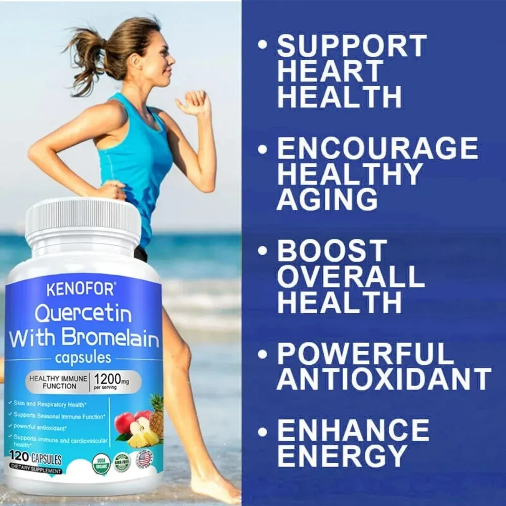 Quercetin Bromelain Capsules - Supports Immune Cardiovascular & Respiratory Health Antioxidant Supplements — image 3