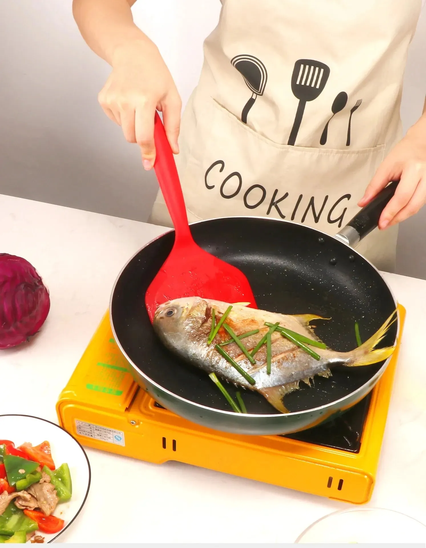 Silicone Spatula Pancakes Shovel Omelette Spatula Turner for Eggs Fish Pancake Non Stick Wide Soft Pizza Shovel Kitchen Scraper