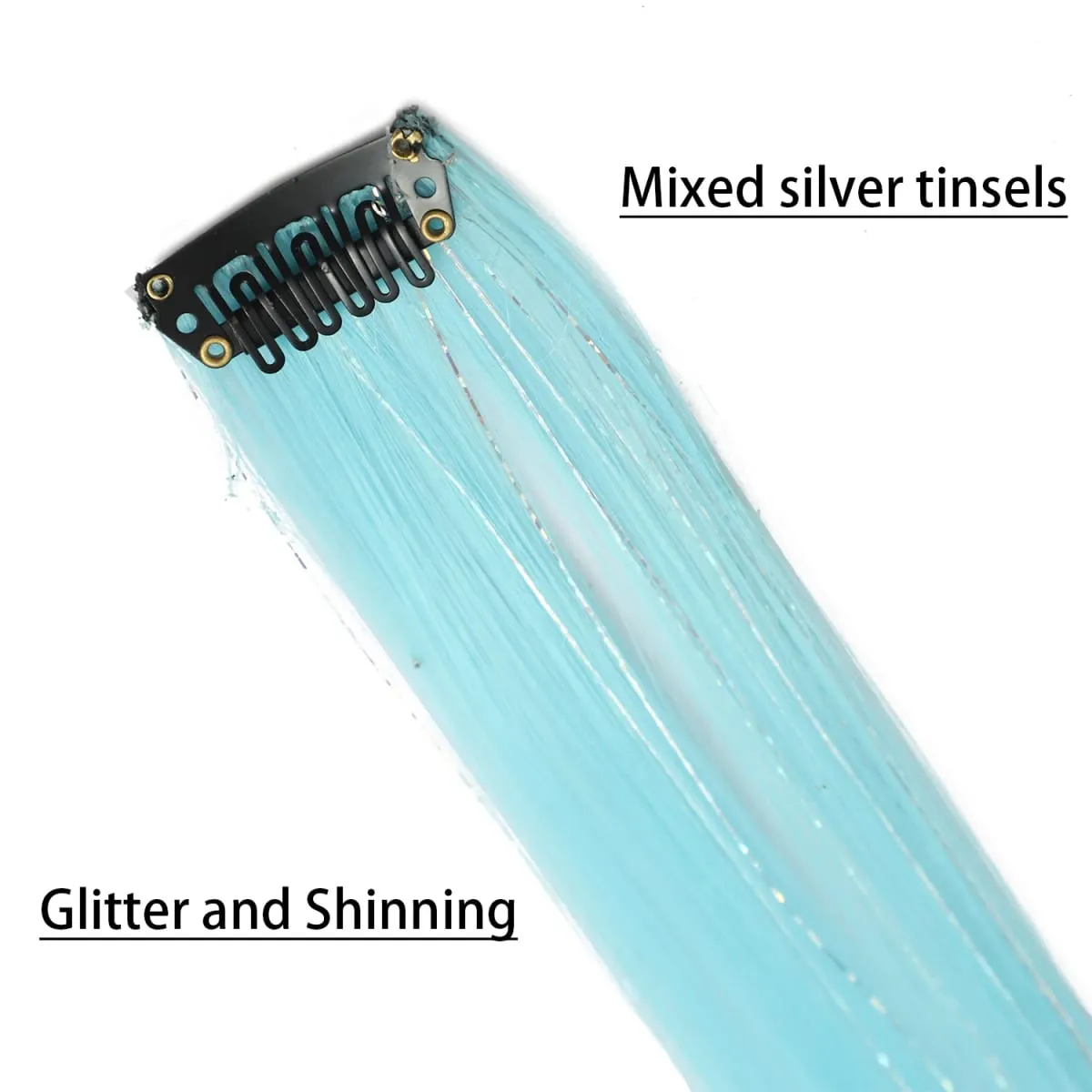 6pcs/pack Colored Party Highlights Clip in Hair Extensions 22 inches Multi-colors Straight Hair Synthetic Hairpieces