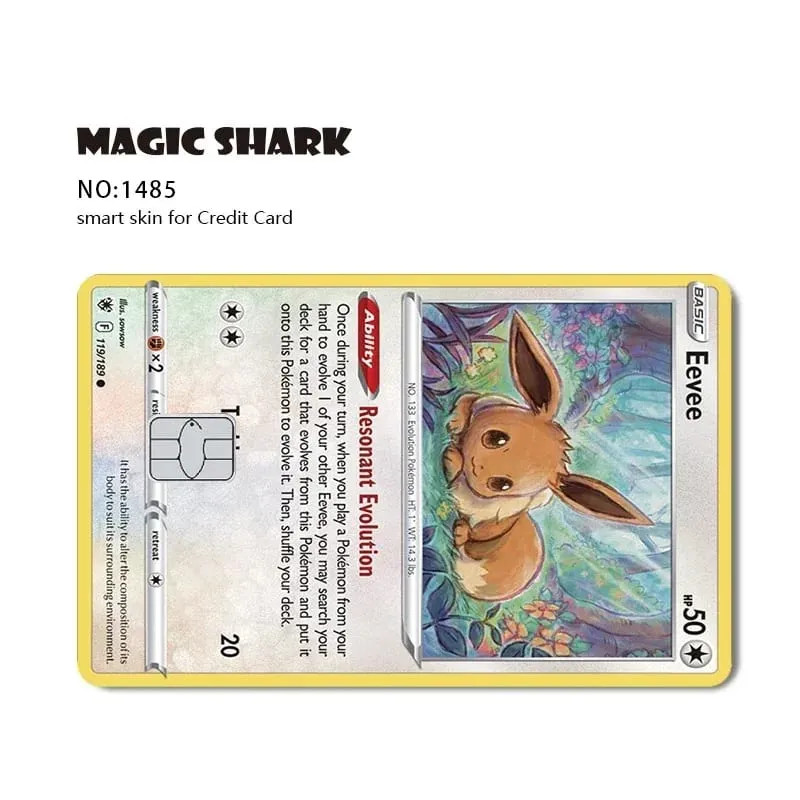 2025 New Pokemons Charizard Blastoise Bulbasaur Eevee Metwo Sticker Film Skin Cover for Credit Debit Card