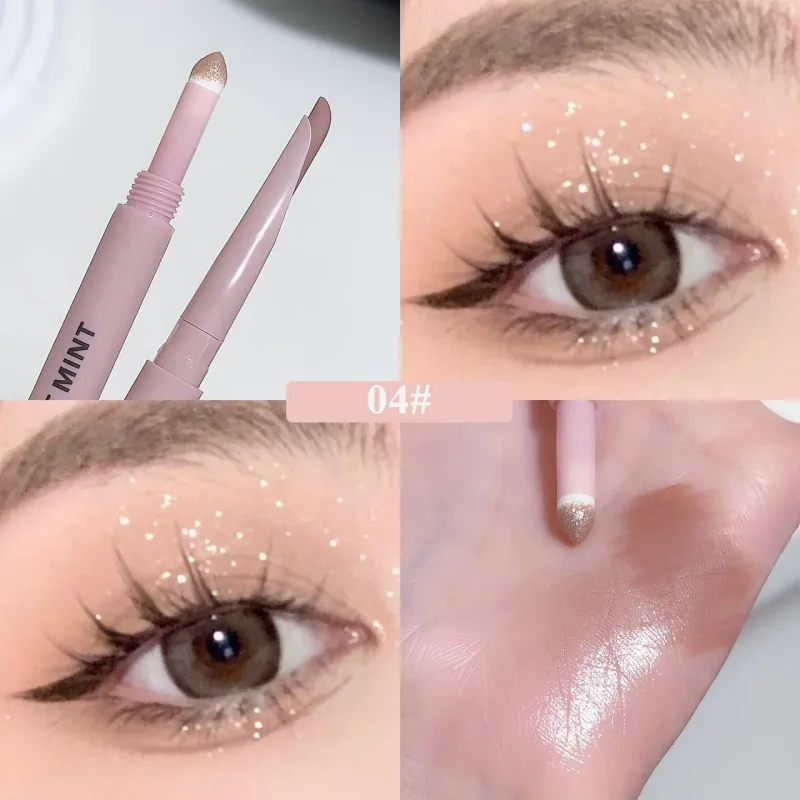 Sweetmint Meniscus Double-ended Silkworm Eyemakeup Highlight Naturally Brightening Long-lasting Eye Makeup Two-in-One
