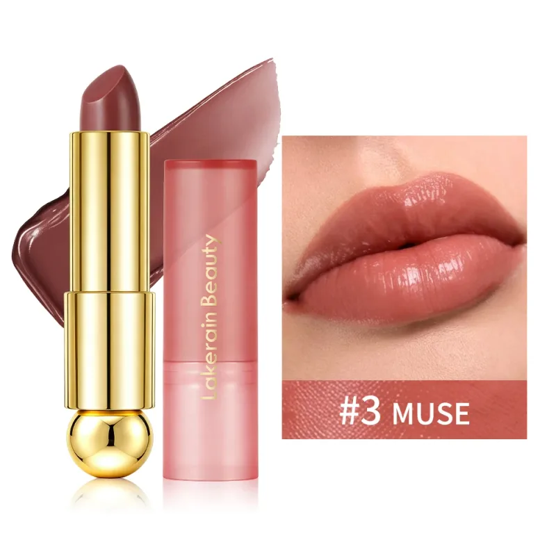 3‑in‑1 Solid Tinted Lip Oil Stick Glass Plump Glossy Finish Buildable Color Nourishing Apple Seed Oil Lip Care Makeup