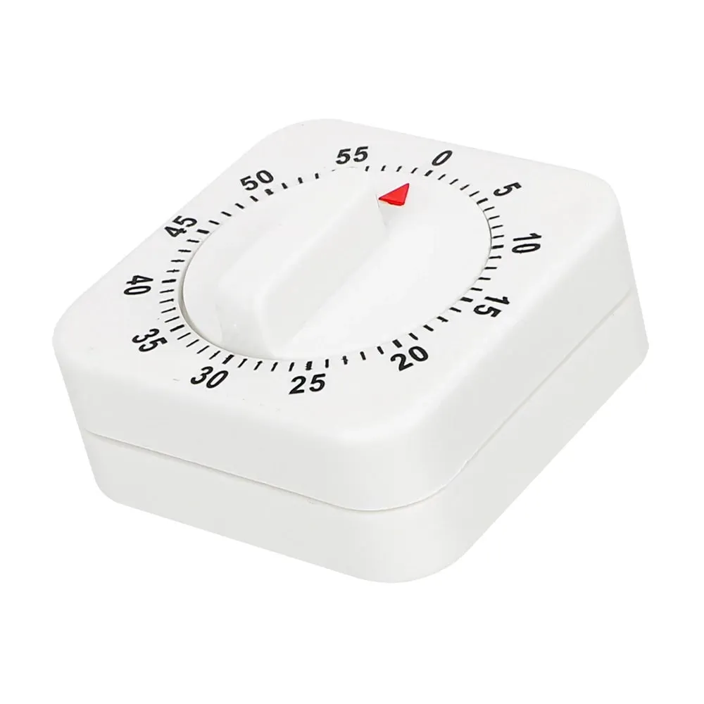 Mechanical Timer Kitchen Tools White Square Cooking Tools 60 Minutes Kitchen Timer Countdown Alarm Reminder