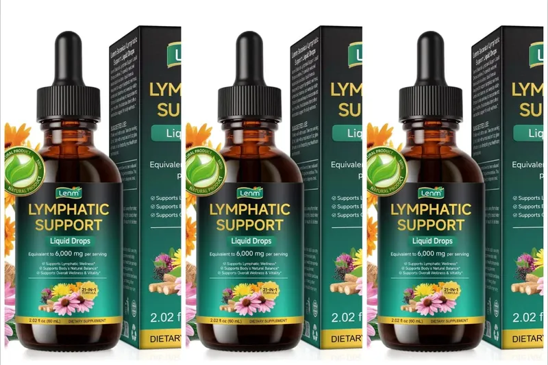 Lenm 60ml 림프 시스템 정화 면역 지원 액체 보충제 BalanceSupport를 위한 천연 유기농 림프 허브 방울