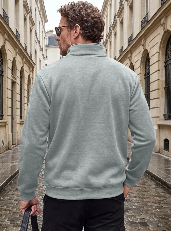 Four Seasons men's full-zip soft-shell jacket with stand-up collar, side pockets, long sleeves and relaxed casual style