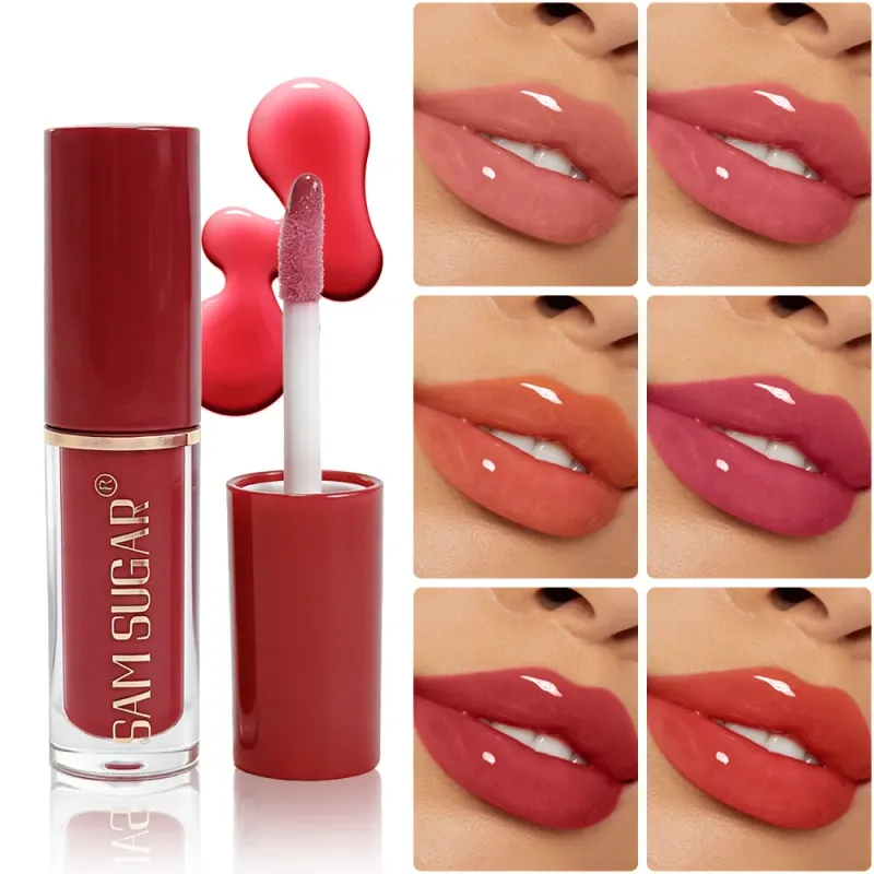 Long Lasting Plumping Lip Gloss Moisturizing Waterproof Non Stick Cup Water Gloss Liquid Lipstick Mini Lip Gloss Makeup Cosmetic