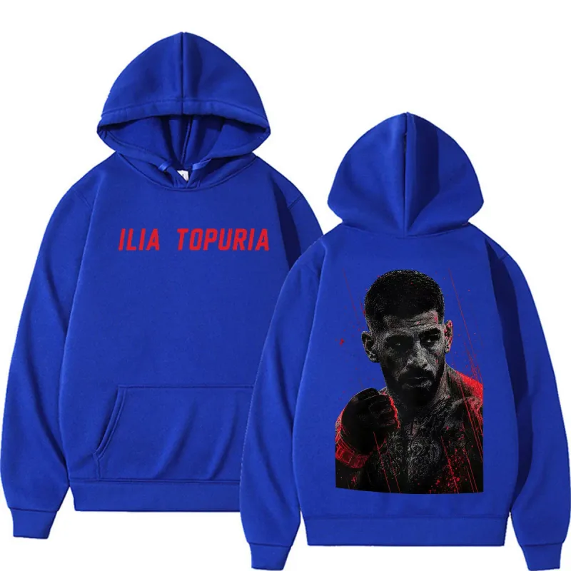 Ilia topuria el matador vintage gráfico hoodies roupas masculinas violência estética camisolas casuais pullovers de lã streetwear