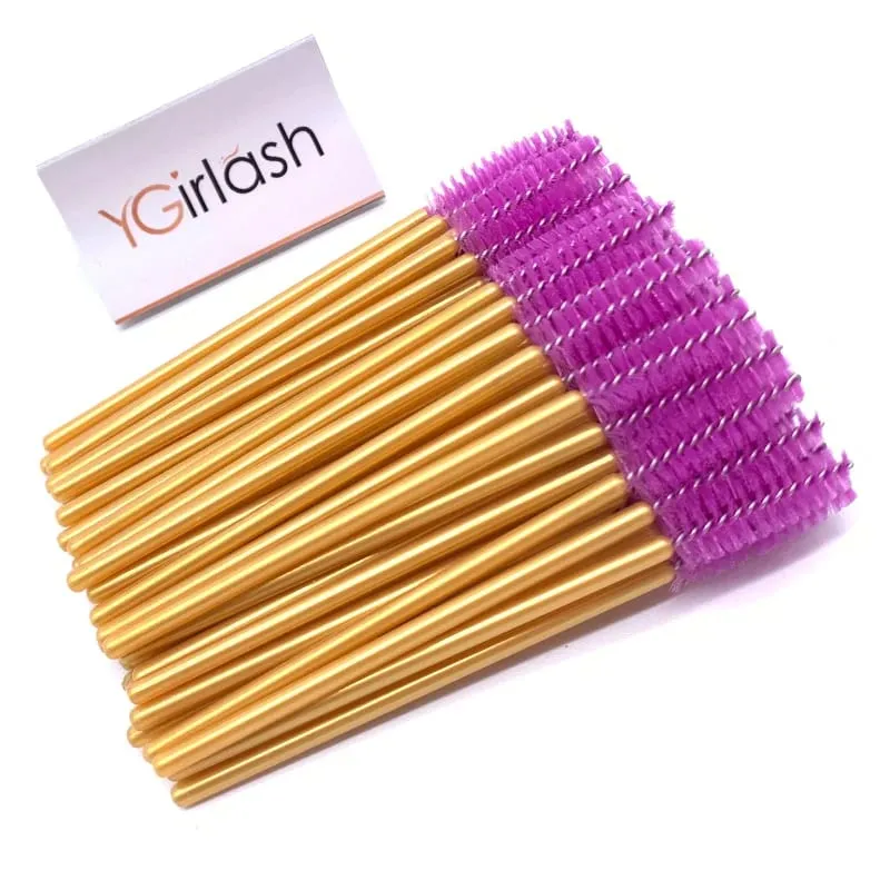 YGirlash 50 個ラッシュ白鳥クリスタルまつげアプリケーター使い捨てダイヤモンドハンドルナイロンマスカラワンドブラシ化粧品ツール