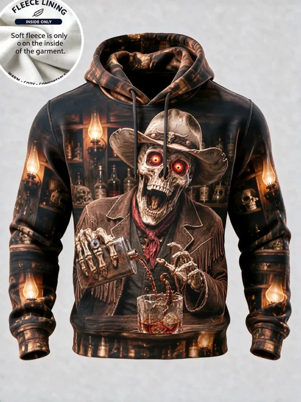 3D Print Halloween Fleece Hoodie Witch Black Cat Monster Shadow Pumpkin Pullover Long Sleeve Kangaroo Pocket Holiday Sweatshirt