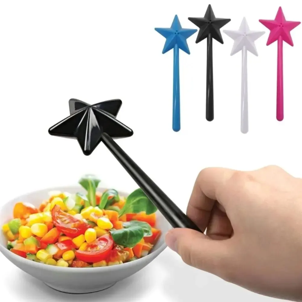 Agitatori di sale in plastica di alta qualità Agitatori per condimenti a stella ricaricabili Per uso domestico Bacchette magiche per sale e pepe a mano lunga Cucina e sala da pranzo