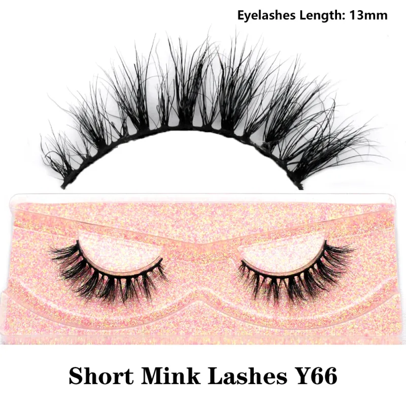 Real Mink Fluffy Short Eye Lashes Extension Wispy Soft Natural Short False Eyelashes Daily Wear Full Strip Lashes Makeup